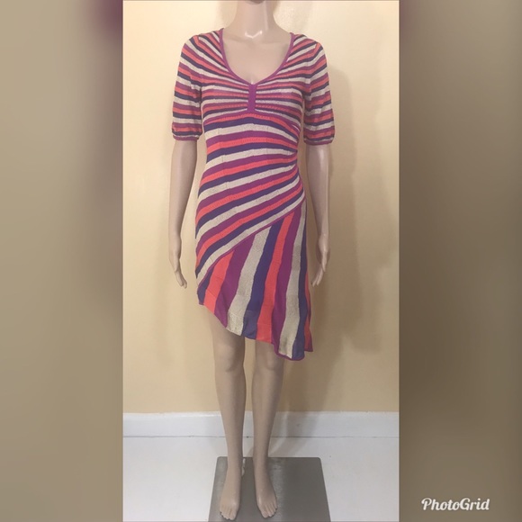 karen millen asymmetric striped dress